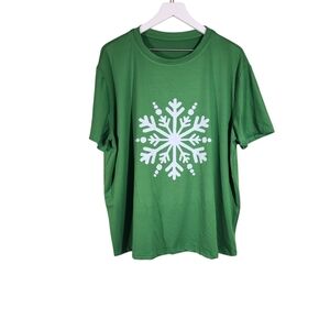 Snowflake Green shirt sz 4XL Christmas Winter